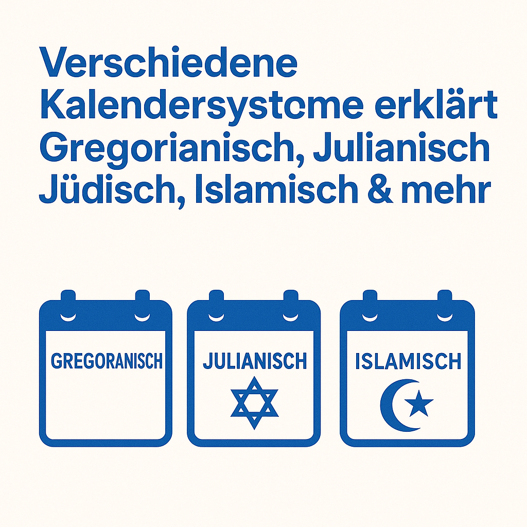 Kalendersysteme erklärt Gregorianisch, Julianisch, Jüdisch, Islamisch & mehr