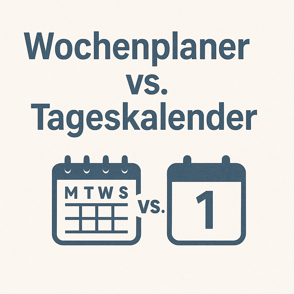 🗓️ Wochenplaner vs. Tageskalender – Was passt besser zu deinem Alltag?